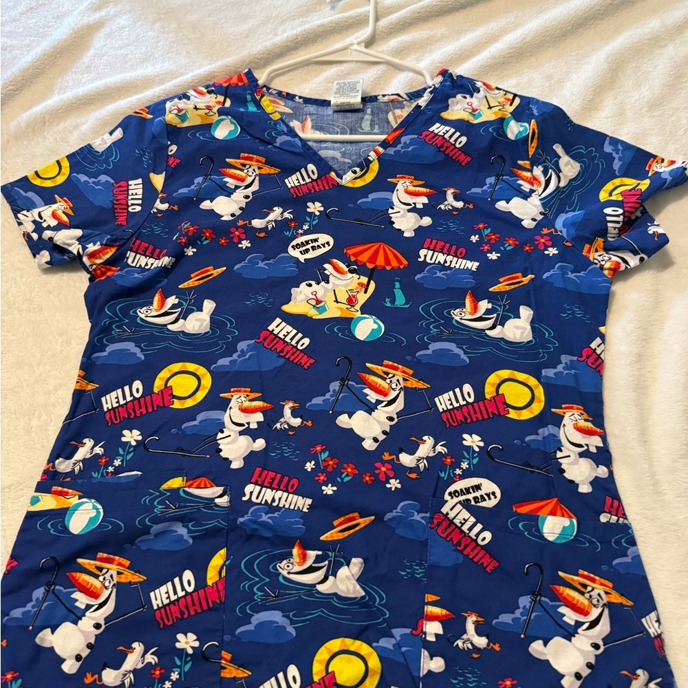 Disney Frozen Cartoon Scrub Top